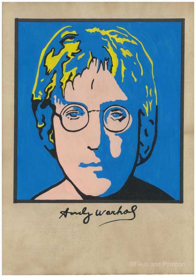 John Lennon Andy Warhol Poster by Fikus and Pompon Wall Art