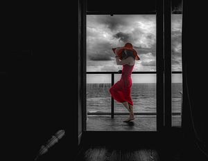 Rain on my red dress