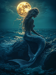 u3797829577 a beautiful mermaid swimming under th