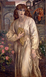 Dante Gabriel Rossetti - Salutation of Beatrice . 1880 - 1882