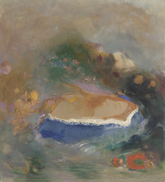 Odilon Redon – Ophelia with a Blue Wimple in the Water c. 1900 | Symbolist Reverie of Melancholy and Mystery by Wirla