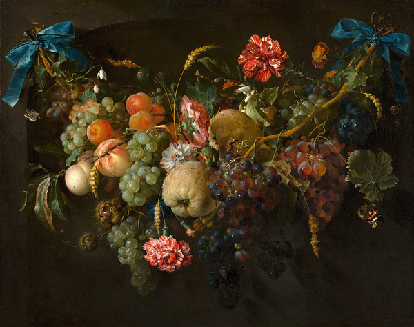  Jan Davidsz. de Heem – Garland of Fruit and Flowers 17th Century  Baroque Masterpiece of Abundance and Detail by Wirla