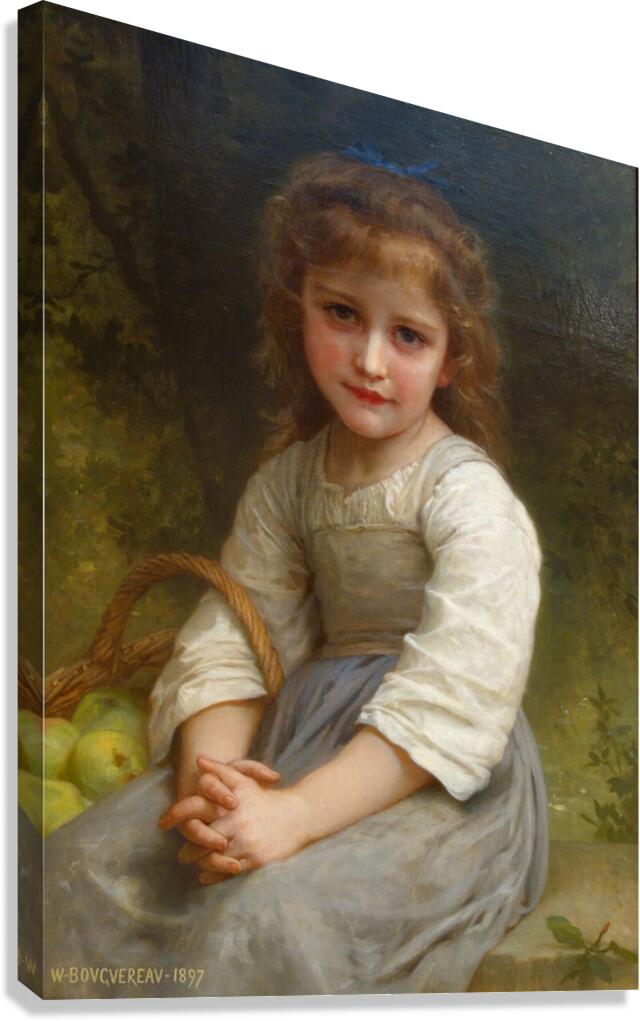  William-Adolphe Bouguereau - Little Girl with a Basket of Apples . 1897 Canvas Print