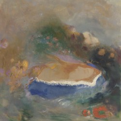 Odilon Redon – Ophelia with a Blue Wimple in the Water c. 1900 | Symbolist Reverie of Melancholy and Mystery