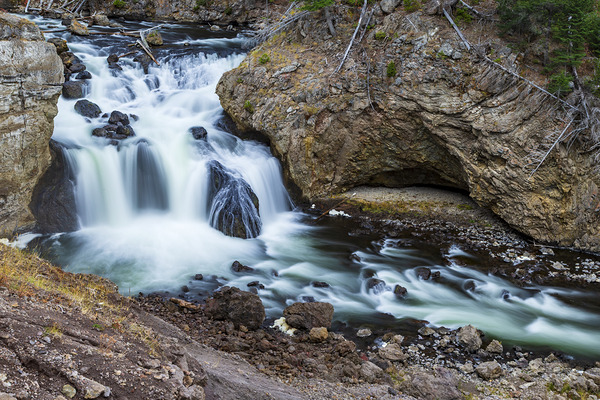 Firehole Falls in Yellowstone National Park by D Robert Franz