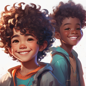 Two smiling child