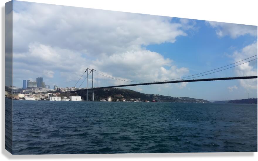A Beautiful view of the suspension bridge over the Sea of ​​Marmara and the Bosphorus Strait Canvas Print
