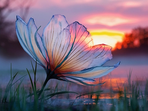  blue-hued flower with delicate petals