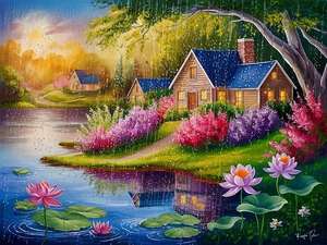 Tranquil lakeside scene2