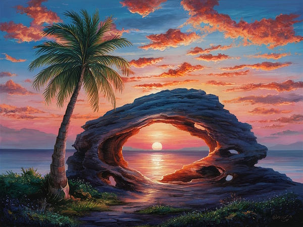 Peaceful coastal sunset3 by NorShop