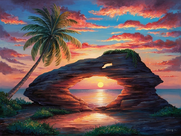 Peaceful coastal sunset4 by NorShop
