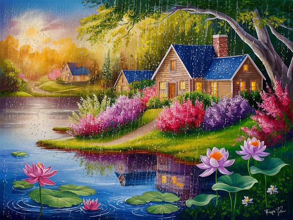 Tranquil lakeside scene2 by NorShop