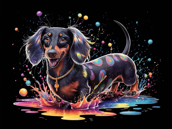 A charming raven colored dachshund1 by NorShop