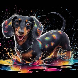 A charming raven colored dachshund2