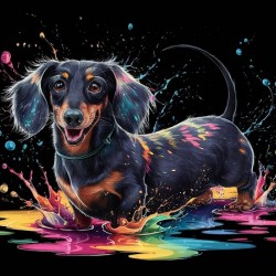 A charming raven colored dachshund4