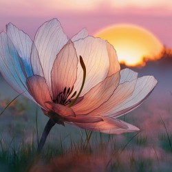 translucent flower in the foreground