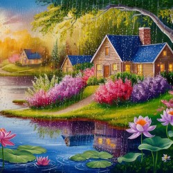 Tranquil lakeside scene2