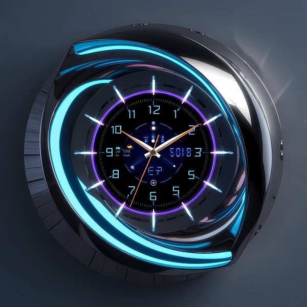 a stunning futuristic wall clock  by DIGITAL BAZAR