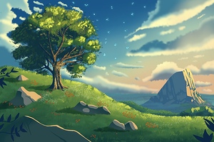 Whispers of Nature: Tranquil Landscape Canvas