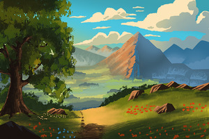 Serenity in Nature: A Tranquil Landscape Canvas