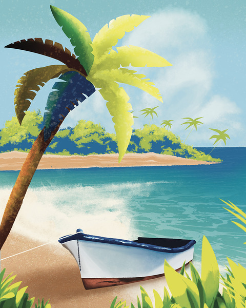 Tropical Escape: A Journey to Serenity Print