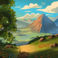 Serenity in Nature: A Tranquil Landscape Canvas