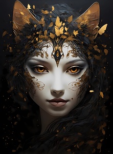 Default An abstract image of the face of the cat