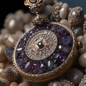 Default Closeup of a watch made of precious stone 