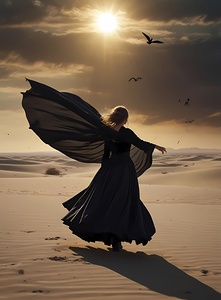 Default Girl in billowing bellows ghostly etherea