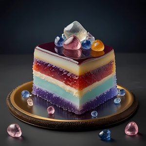 Default Professional photo of jelly cake with gem 