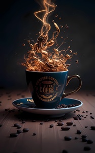 a coffee cup engraved with pure gold professional