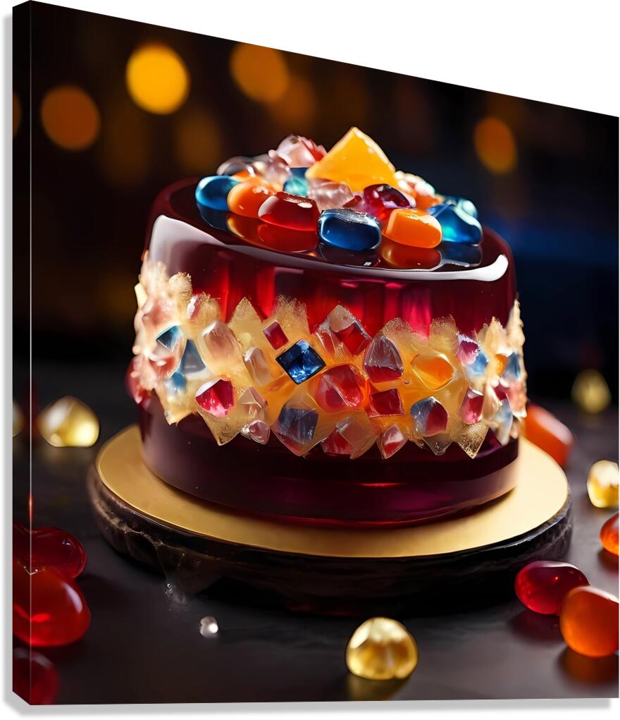 Default Professional photo of jelly cake with gem Canvas Print