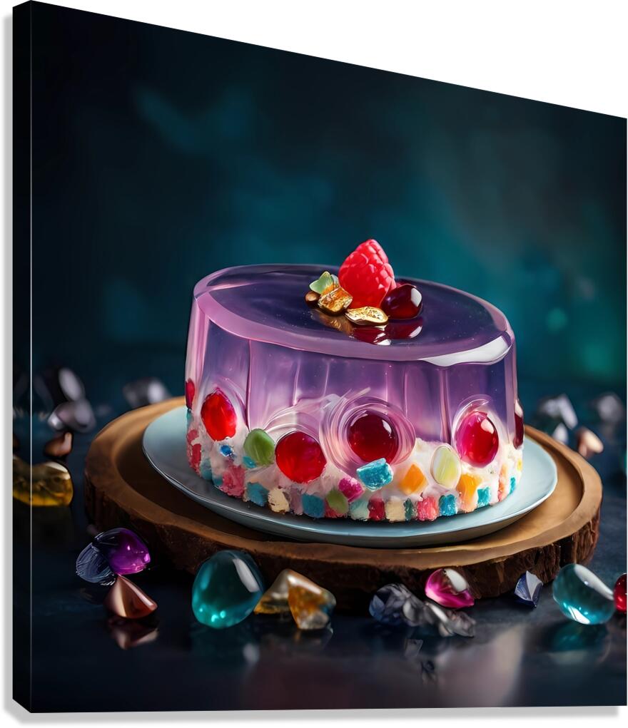 Default Professional photo of jelly cake with gem Canvas Print