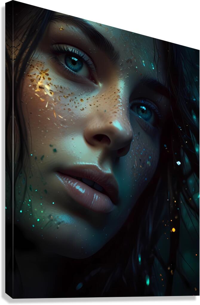 Default Abstract image of a womans face His featu Canvas Print