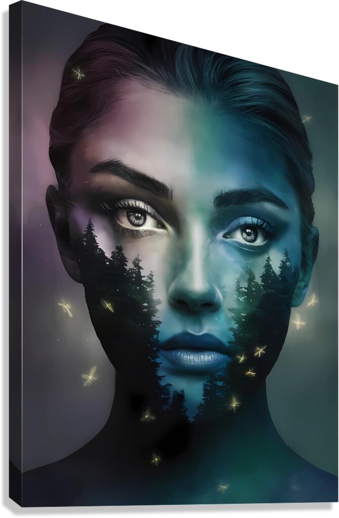 a captivating abstract photograph of a woman s fa Canvas Print