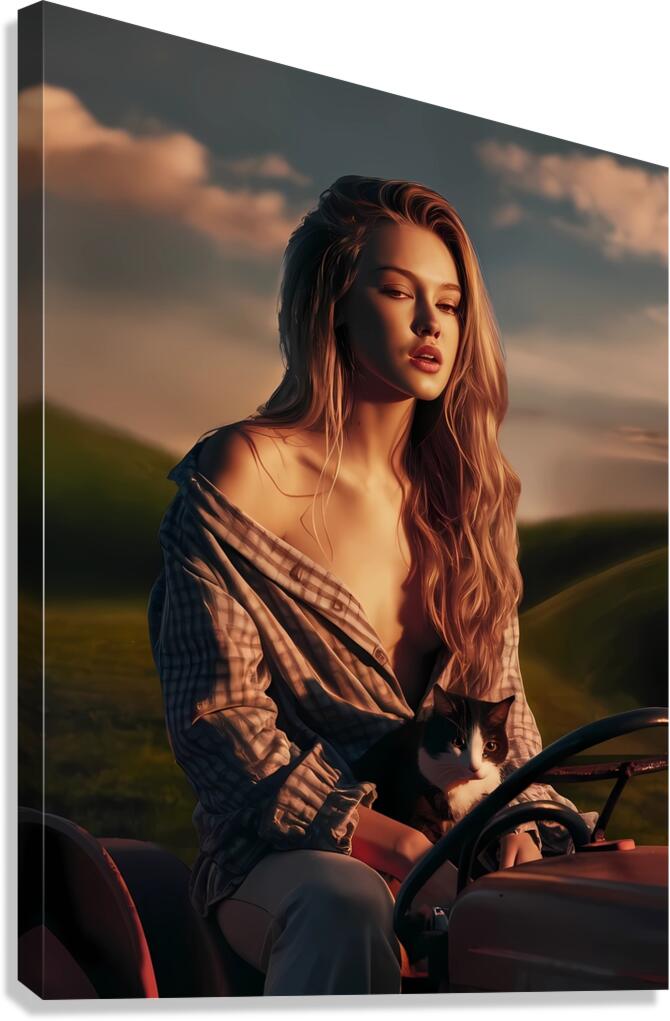 a captivating photograph of a young woman and cat 1715440550.2098 Canvas Print
