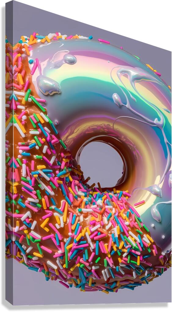 a mouth watering 3d render of a scrumptious donut Canvas Print