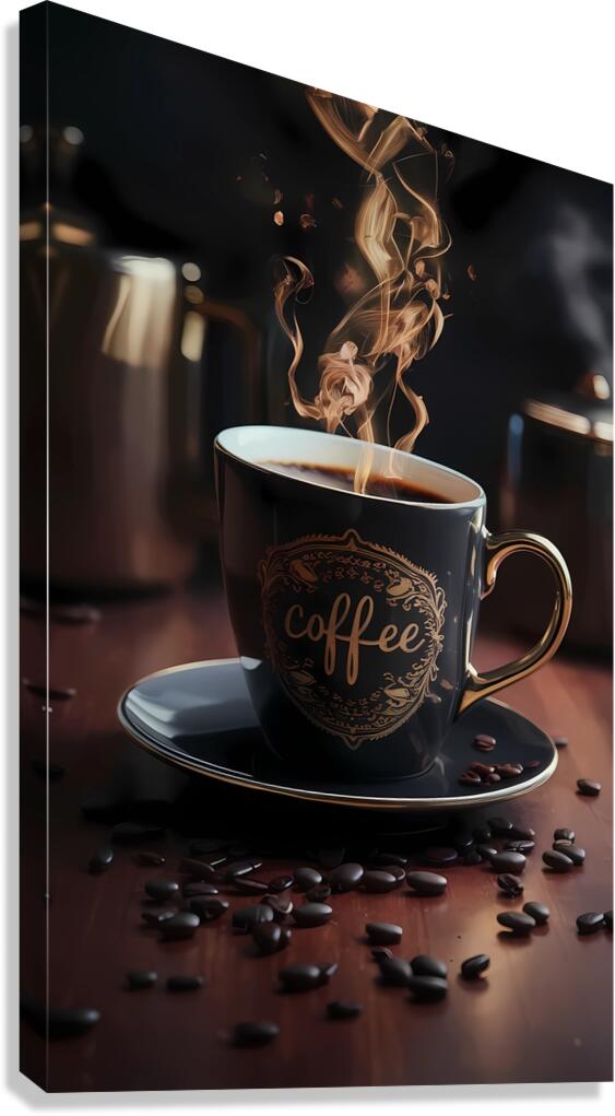 a coffee cup engraved with pure gold professional 1715614460.3302 Canvas Print
