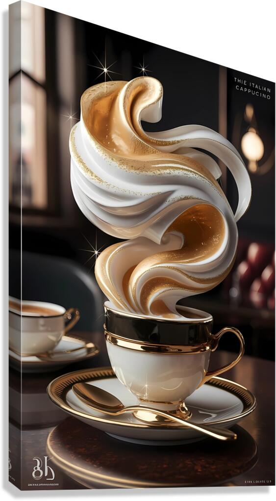 a luxurious and exquisite 3d rendering of a golde Canvas Print