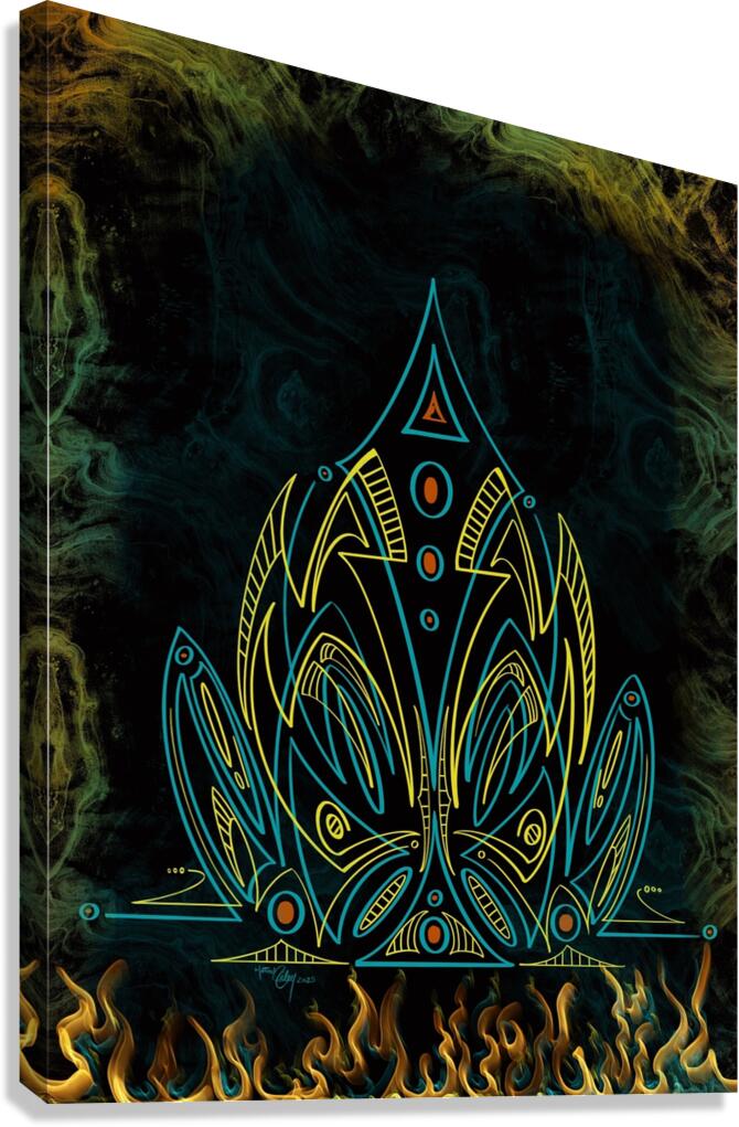 Line Flame Canvas Print