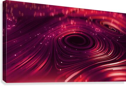 3d render abstract red round network background Canvas Print