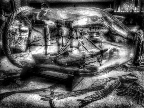 Ship in a Bottle  B&W Print
