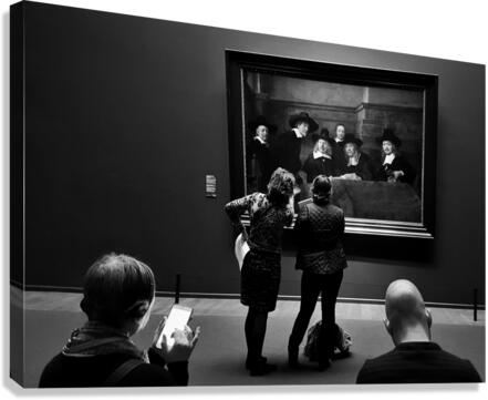 At the Museum B&W Canvas Print