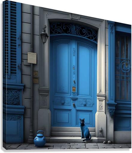 Le chat bleu Canvas Print