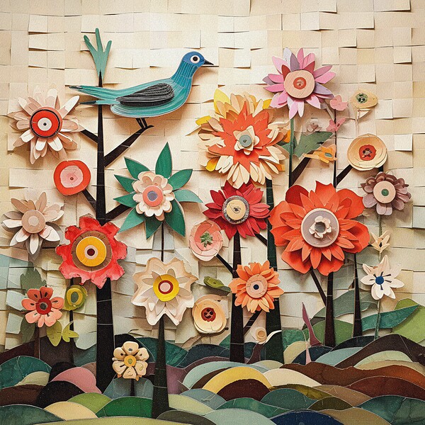 Birds Love Flowers X16 BL-Style Effect Print