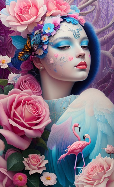 Flamingo Lady by Cris Rodrigues