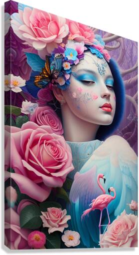 Flamingo Lady Canvas Print