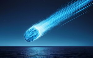 a stunning digital illustration of a vibrant blue