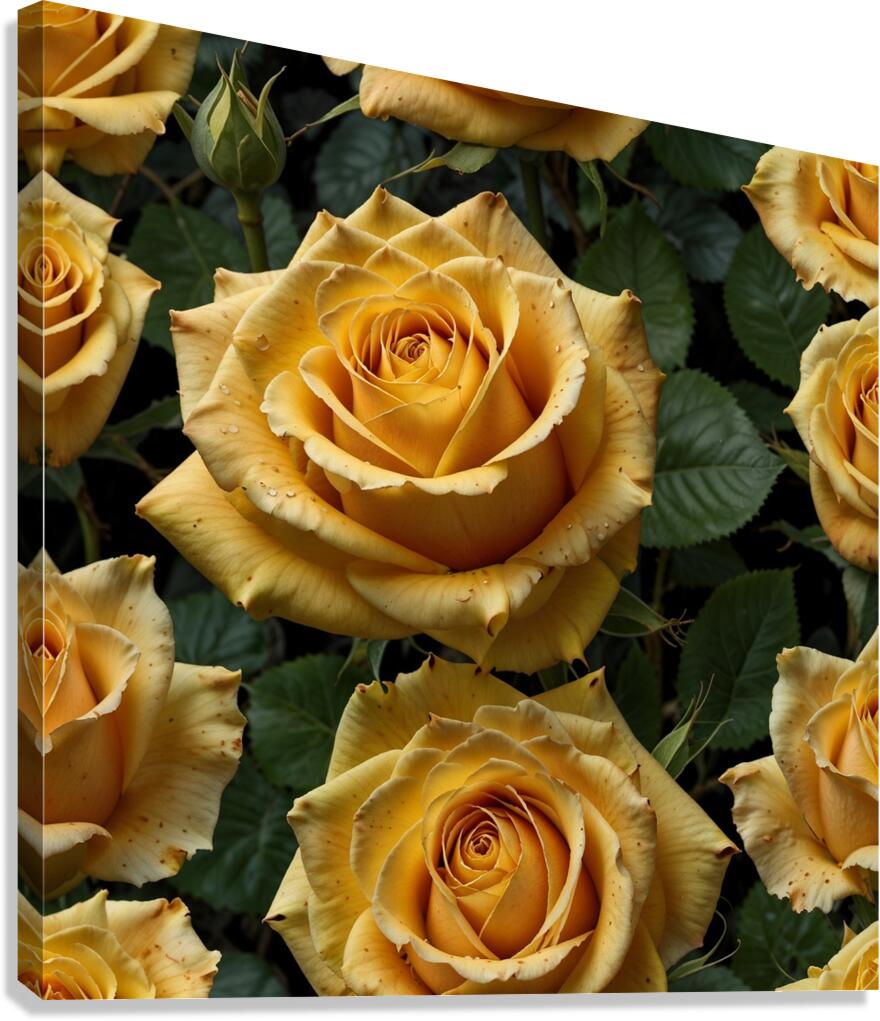 yellow roses full size high resolution Canvas Print