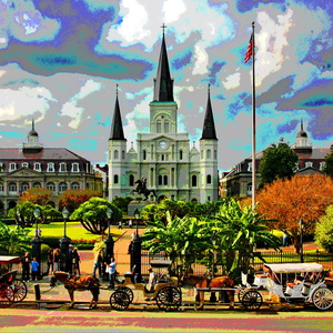 ST. LOUIS CATHEDRAL IN NEW ORLEANS FRENCH QUARTER 